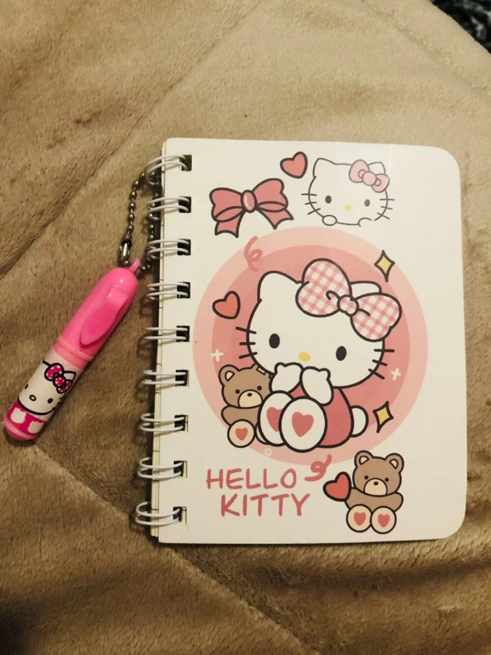 MINI Hello Kitty Spiral Journal Notepad & Keychain Ballpoint Pen Set, Stationery